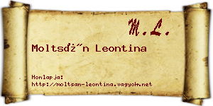 Moltsán Leontina névjegykártya